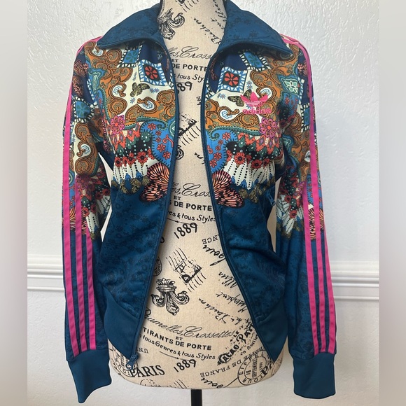 HOT SALE ๐ฅ WOMENS ADIDAS BORBOMIX PRINTED TRACK JACKET SIZE XS ๐ฅ๐ง๐จ๐ฉ๐ฆ๐ช - Picture 3 of 5